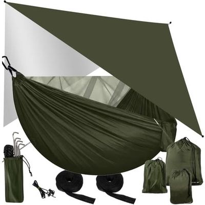 Hengekøye med myggnett og solbeskyttelse – 260 x 140 cm