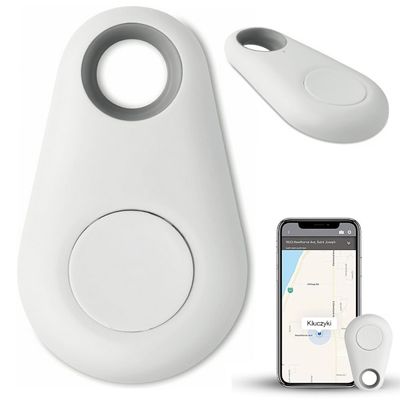 Nøglering telefon nøglelokalisering bluetooth nøglefinder sender - Hvid