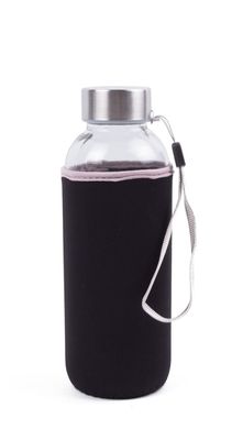 Glassflaske 420 ml med svart hylse