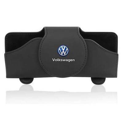 Solbrilleholder / Brilleklemme til Bil - PU-Lær med Magnet og Logo - Volkswagen