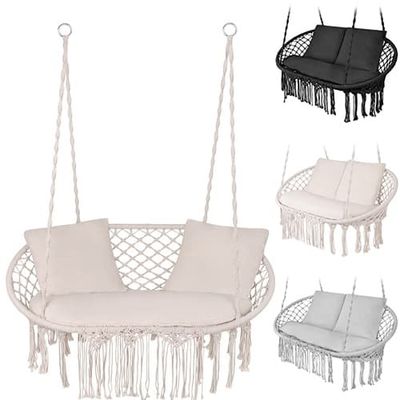 Hängstol Dubbel / Hammock - Hängande Gunga - Beige