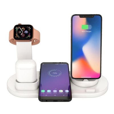 Laddningsstation för Mobil, Apple Watch & AirPods - Induktion - Vit
