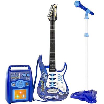 Elgitar med Forsterker & Mikrofon for Barn – Blå - Blue