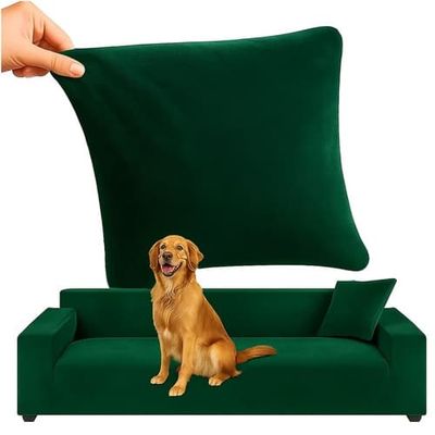 Sofabetræk Fløjl / Betræk til Sofa - 190-230cm - DarkGreen