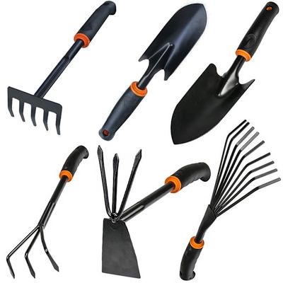 Hageredskaper 6-deler - Spade, rive, hakke m.m.
