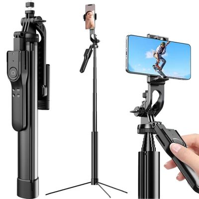 Selfiestick mobilholder stativ bluetooth fjernkontroll 178 cm
