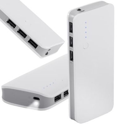 Powerbank 10000 mAh - LED-lommelygte og hurtigopladning