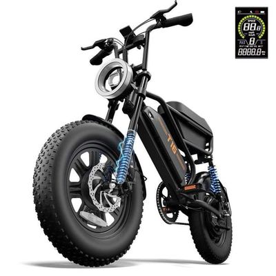 URLIFE - T16 - Elcykel - Motor 250W - Batteri 48V 13Ah - El mountainbike - Räckvidd 120 km - Svart