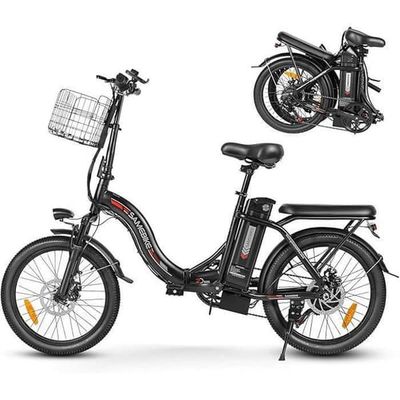 SAMEBIKE CY20 - Fällbar elcykel - Motor 350W - Batteri 36V 12Ah - Räckvidd 90km - 20'' Däck - Max 32km/h - Svart