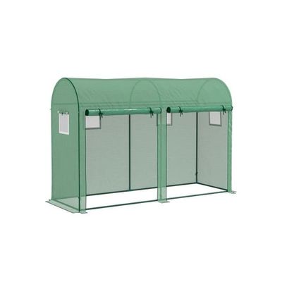 Drivhus - 300x100x200cm - PE-net - Fjernbetjent vindue - Dobbelt rullende dør