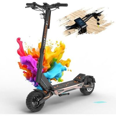 KuKirin T3 - El-scooter - Motor 800W - Batteri 48V 15.6Ah - Max 45 km/h - Däck 10'' - Räckvidd 55KM - Svart