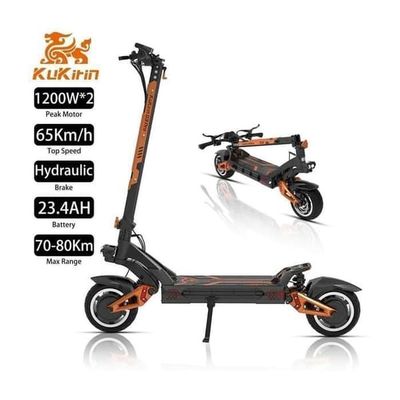 KuKirin G3 Pro El-scooter - 65 km/h, 80 km Räckvidd, Dubbel Motor, IP54, Skivbromsar, Terrängdäck