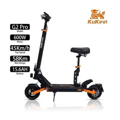 Trottinette Elektrisk KuKirin G2 Pro 45 km/h, 58 km Autonomi, IP54, Skivbromsar, Dubbelfjädring