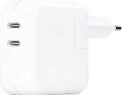 Apple 35W Dual USB-C strömadapter – Vit