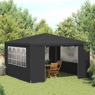 Professionellt partytält med väggar 4x4 m antracit 90 g/m²