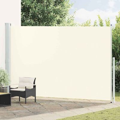 Infällbar sidomarkis 220x500 cm gräddvit