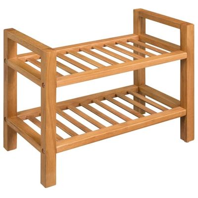 Skohylla med 2 hyllor 50x27x40 cm massiv ek
