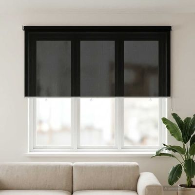 Utomhus Rullgardin 90% UV Block Svart 200 x 140 cm HDPE