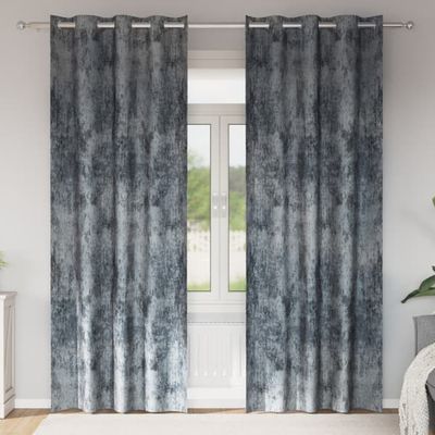 Sammetsgardiner 2 pcs Silvergrå 245 x 140 cm Sammet