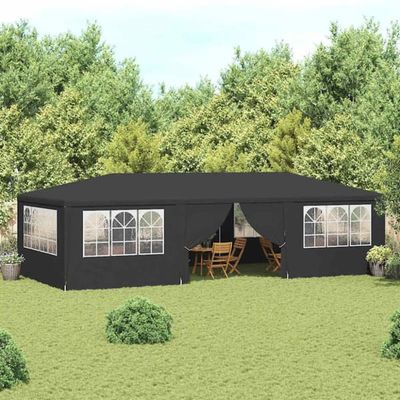 Professionellt partytält med väggar 4x9 m antracit 90 g/m²