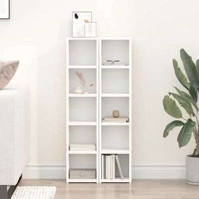 CD-hyllor 2 st vit 21x16x93,5 cm konstruerat trä