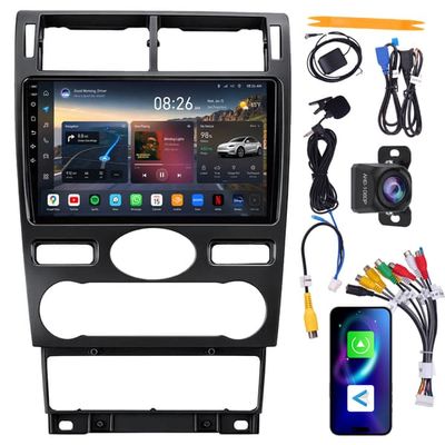 Fortdows Bilstereo Bilradio 9 tum för Ford Mondeo 2004-2006, 4+64 GB, CarPlay Android Auto, WiFi 6, AHD Backkamera