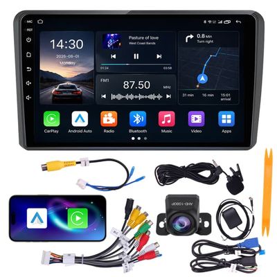 Fortdows Bilstereo Bilradio 9 tum för Audi A3 8P 2003-2012, 4+64 GB, CarPlay Android Auto, WiFi 6, AHD Backkamera