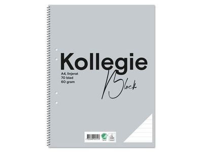 Kollegieblock FW A4 60g 70bl linj h grå 10st
