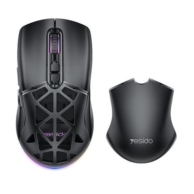 YESIDO Trådløs Spillmus 2.4G + Bluetooth + Kablet Mus med RGB-lys