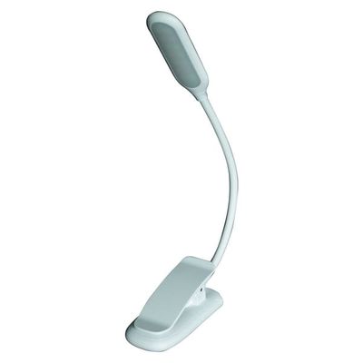 Leselampe med oppladbar LED-klips og 3 fargetemperaturer - Hvit