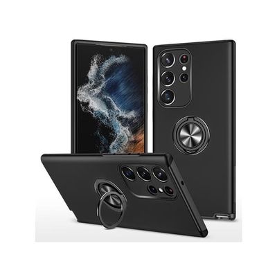 Til Samsung Galaxy S26 Ultra Hybriddeksel med Ringholder og Stativ - Svart
