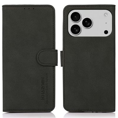 KHAZNEH Til iPhone 17 Pro Max Lommebokdeksel PU lær med Stativ - Svart