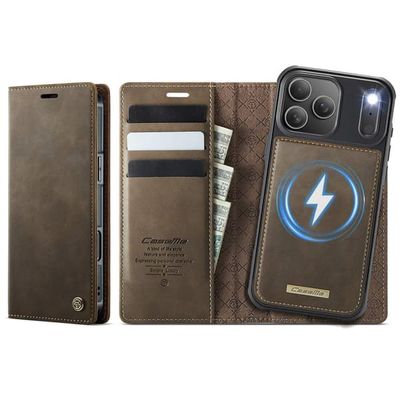 CASEME Til iPhone 17 Pro Max Lommebokdeksel Magnetisk Avtakbar RFID Beskyttelse - Coffee