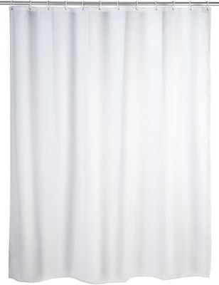 Duschdraperi 180x180 cm, vitt duschdraperi, tvättbar textil, 180x180 cm