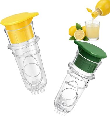 2 stk. citronpresser, citruspresser, bærbar håndholdt juicer, til køkken, rejser, cocktails (gul og grøn)