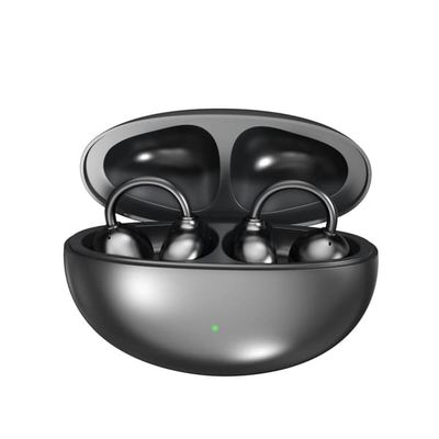 2026 Nye Clip-on Øretelefoner Åbne Øre Trådløse Bluetooth 6.0 Hovedtelefoner, 120 timers spilletid, Træning-Android/iOS (Sort)