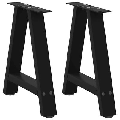 vidaXL sofabordsben A-formet 2 stk. sort 50x(42-43) cm stål