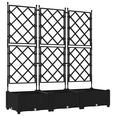 vidaXL Have Blomsterkrukke 3 pcs Sort 120 x 40 x 125,5 cm Stål