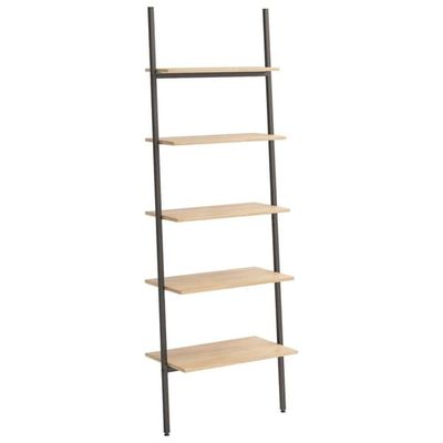 vidaXL stigereol med 5 hylder 64x34x185,5 cm lysebrun og sort
