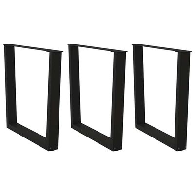 vidaXL spisebordben V-formet 3 stk. sort 90 x (72-73,3) cm stål