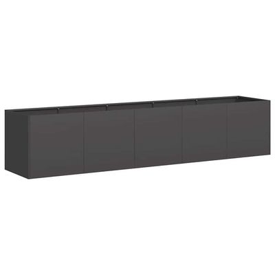 vidaXL plantekasse sort 200x40x40 cm koldvalset stål