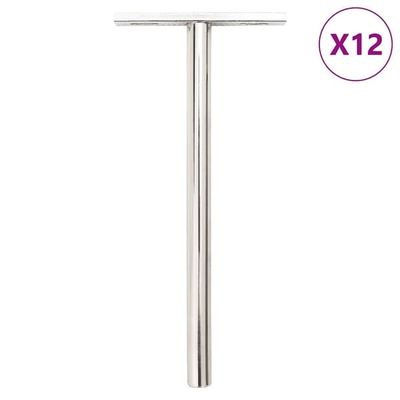 vidaXL flydende hyldeknægte 12 stk. usynlige Ø10x150 mm kulstofstål