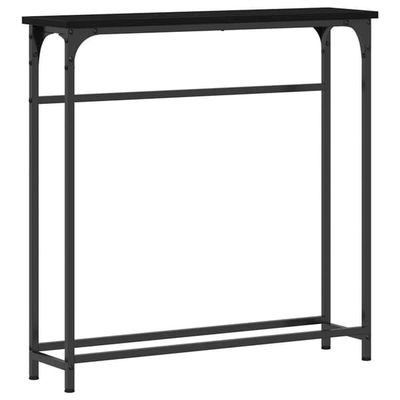vidaXL Konsolbord med hylde Sort eg 75 x 19,5 x 75 cm Konstrueret træ