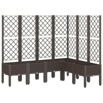vidaXL plantekasse med espalier 160x120x142 cm PP brun