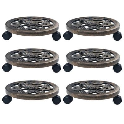 vidaXL plantevogne 6 stk. 30 cm plastik bronzefarvet