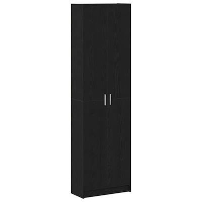 vidaXL Garderobeskab med dør Sort eg 55 x 25 x 189 cm Konstrueret træ