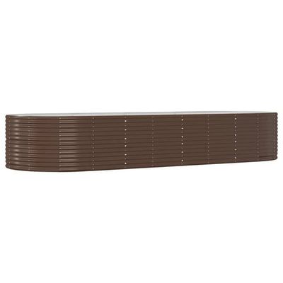 vidaXL plantekasse 367x140x68 cm pulverlakeret stål brun