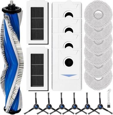 Tilbehørssæt til ECOVACS DEEBOT X5 Omni robotstøvsuger med 1 rullebørste, 2 HEPA-filtre, 6 moppeklude, 4 støvposer