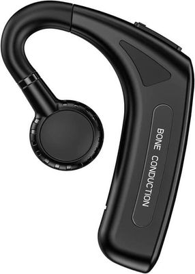 (Svarte) Benledningshodetelefoner med mikrofon, trådløs Bluetooth 5.0 ørekrok, åpne sportshodetelefoner for trening,