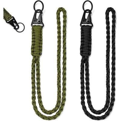 (Armygrønn, Svart) Paracord-nøkkelringer - Ikke spesifisert - 2 deler - Svart og grønn - 55 cm - Robuste og slitesterke